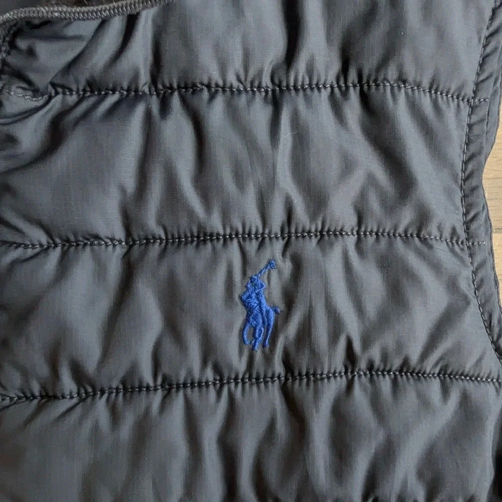 Polo Ralph Lauren‎ Kids Gray Puffer Vest Zip Up Embroidered Pony Size M